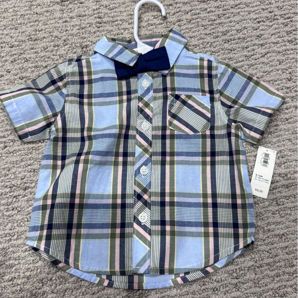 ☃️Colorful Plaid Shirt with Bow Tie☃️